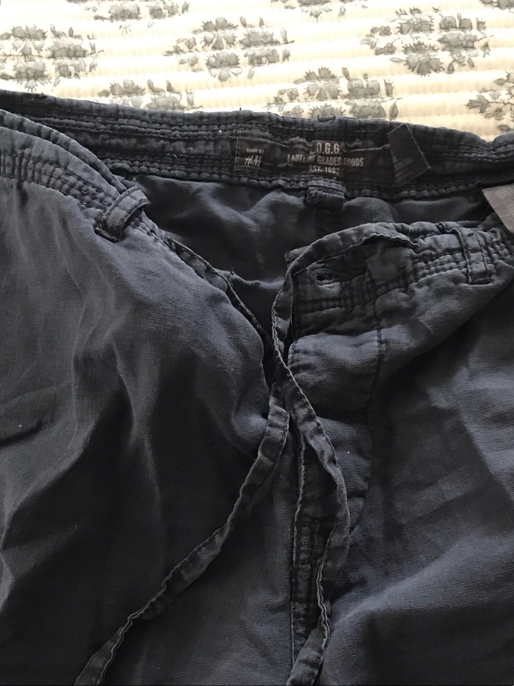H&M Navy Drawstring Relaxed Pants